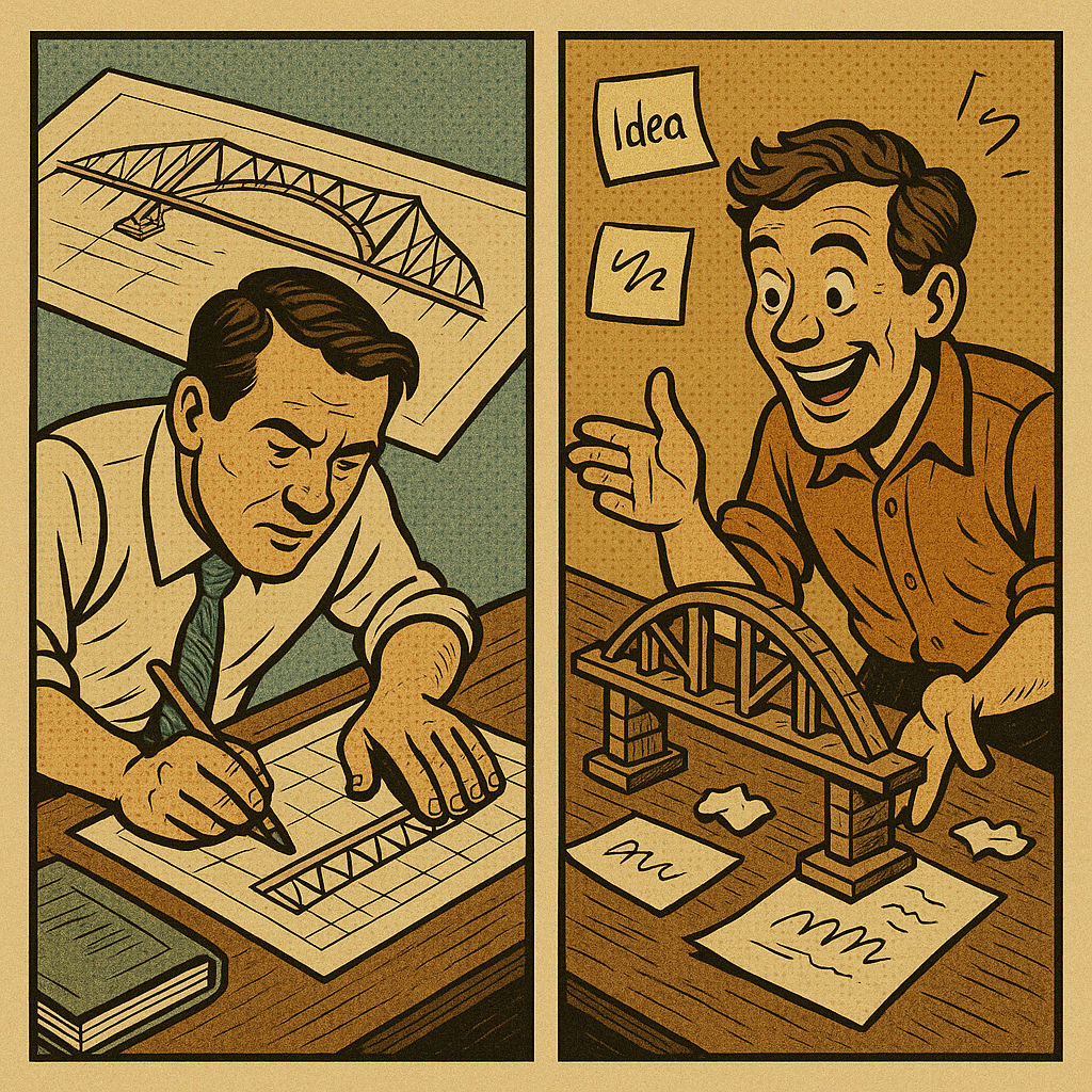 Cartoon illustrating the two different types of people